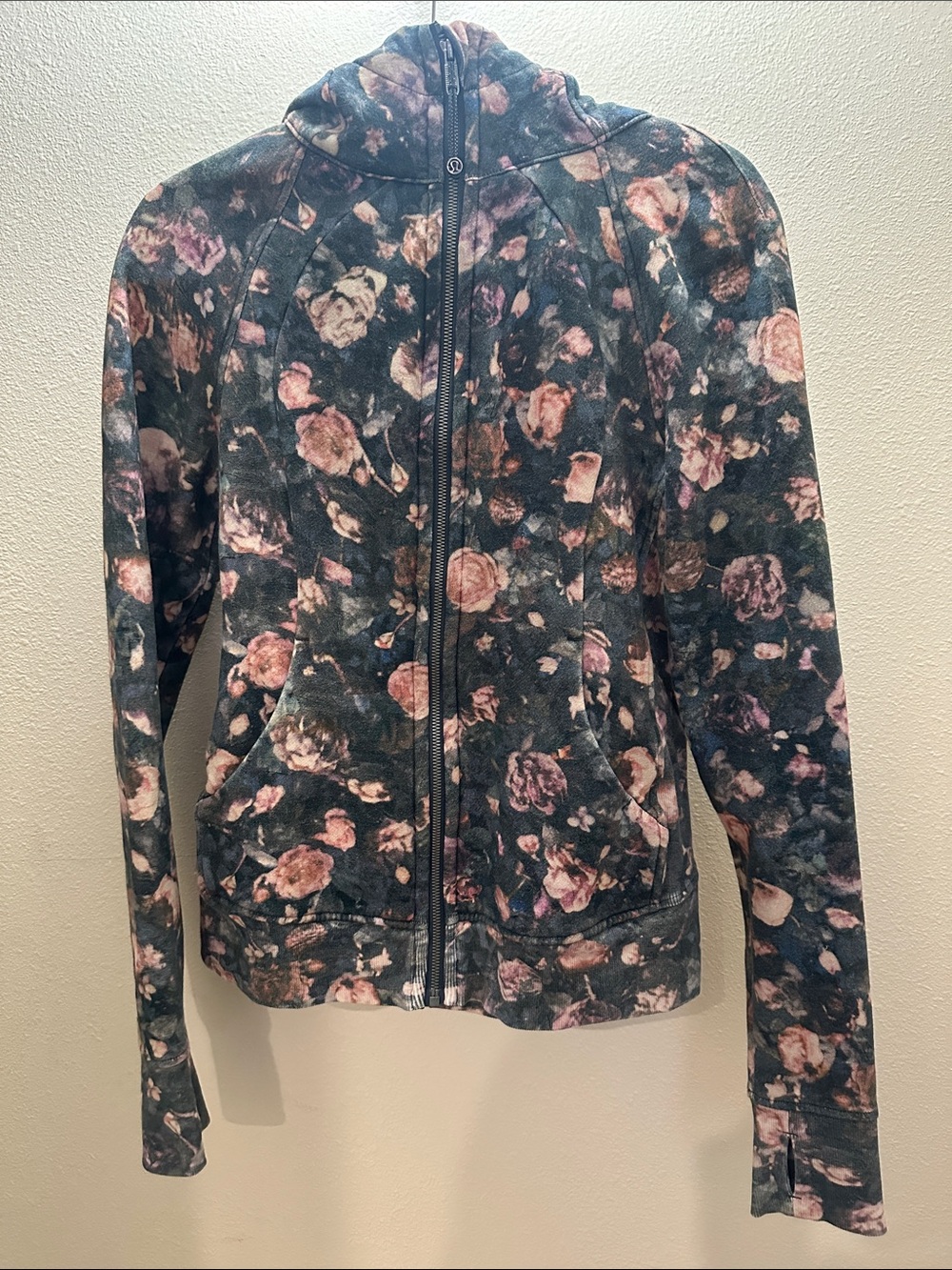 lululemon athletica Floral Full-Zip Hoodie - Black & Pink